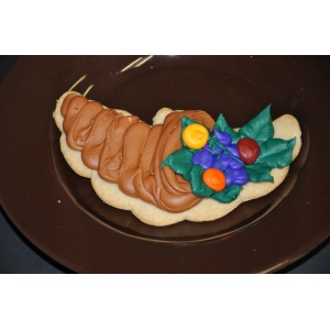 Thanksgiving Decorated Cookie- Cornucopia 